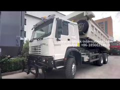 SINOTRUK 371HP   6 × 6  RHD HOWO Dump Truck  White 19-20CBM  Front Lifting Fully driven, with tarpau